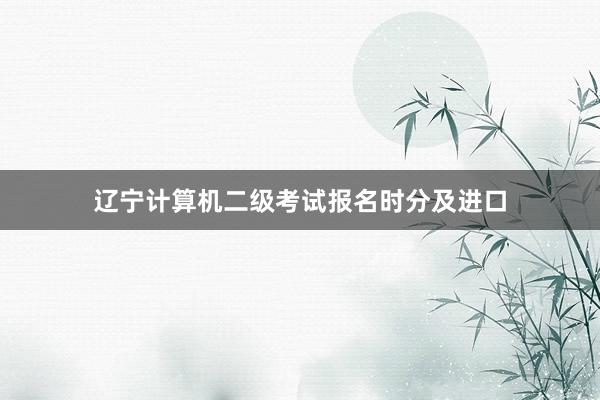 辽宁计算机二级考试报名时分及进口