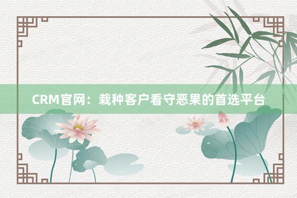 CRM官网：栽种客户看守恶果的首选平台